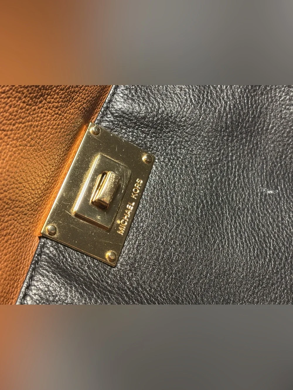 Michael Kors Large Leather Sloan Handbag Purse brown/Black
